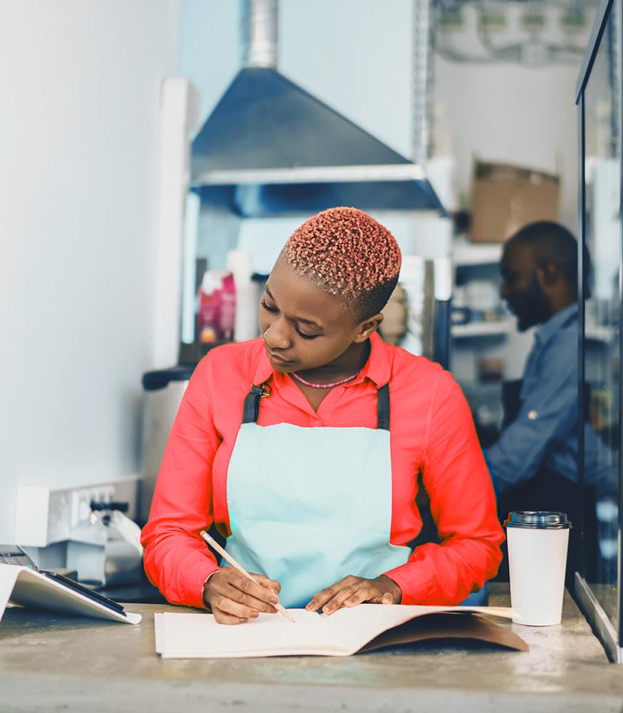 Woman business owner working