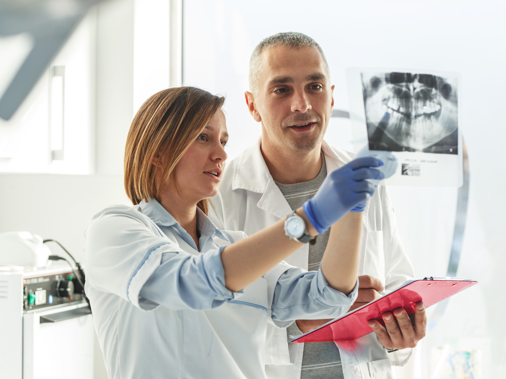 Doctors discussing patient