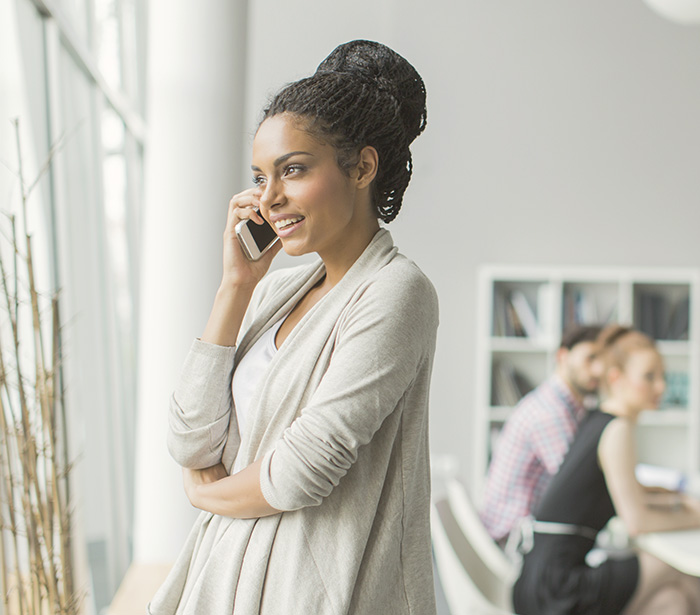 Business women on the phone