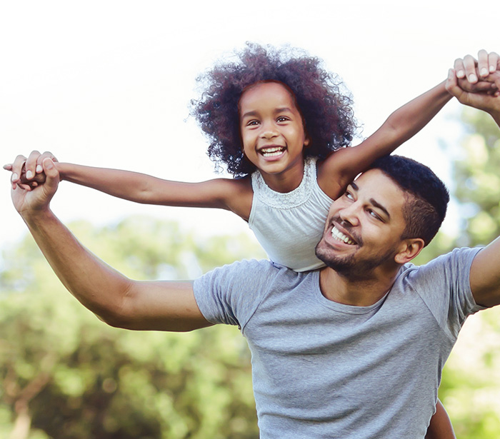 Father enjoying time with daughter